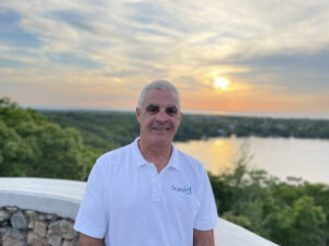 Terry Dinnan with sunset in background